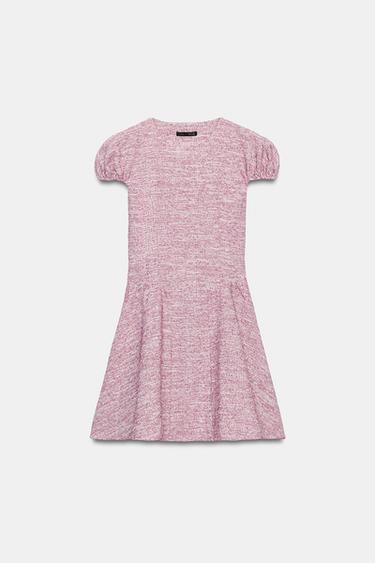 Zara Платье из букле с объемными рукавами