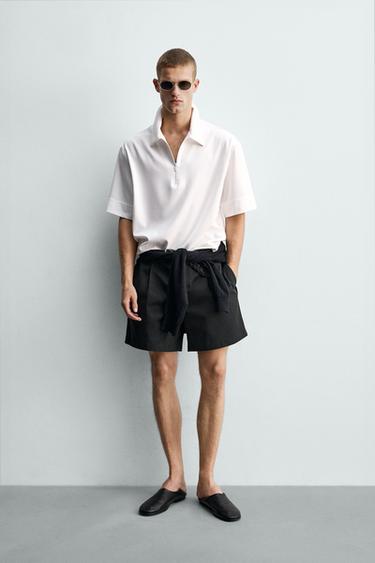 Zara Техничное поло с молнией купить с доставкой.