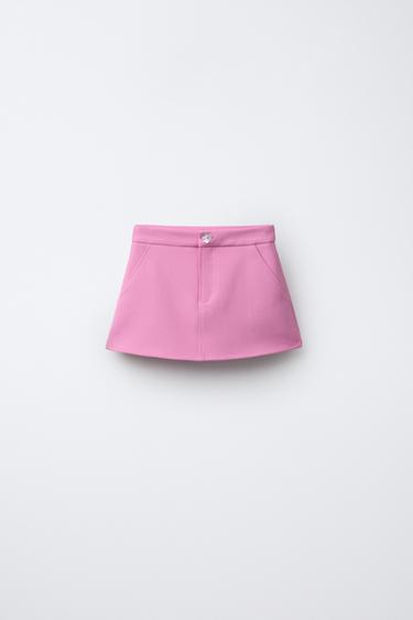 Zara Юбка с декоративной пуговицей