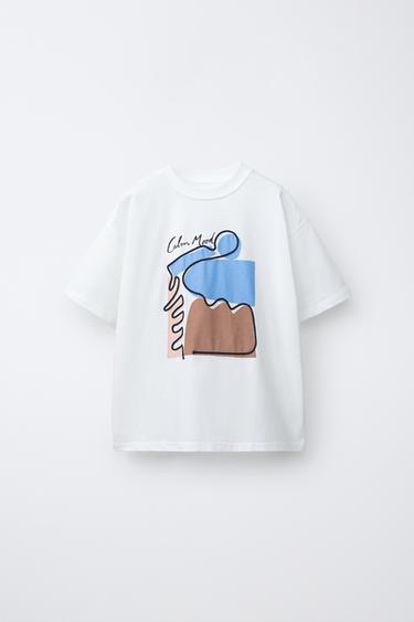 Zara Футболка с вышивкой и шнурком