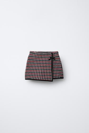 Zara Юбка из текстурного бархата с бантом