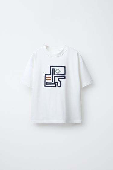 Zara Футболка с вышитыми фигурами