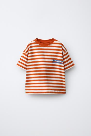 Zara Футболка в полоску с надписью