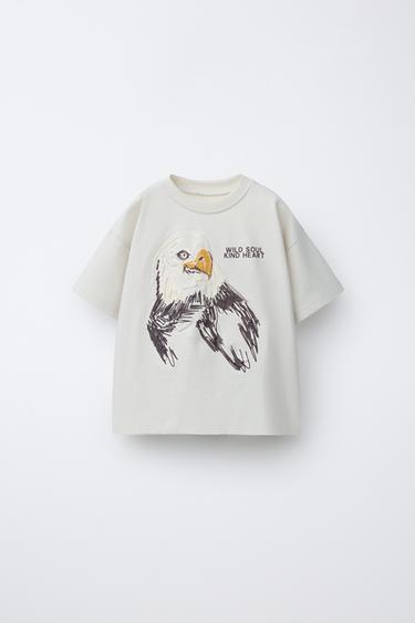 Zara Футболка с тиснённым животным принтом