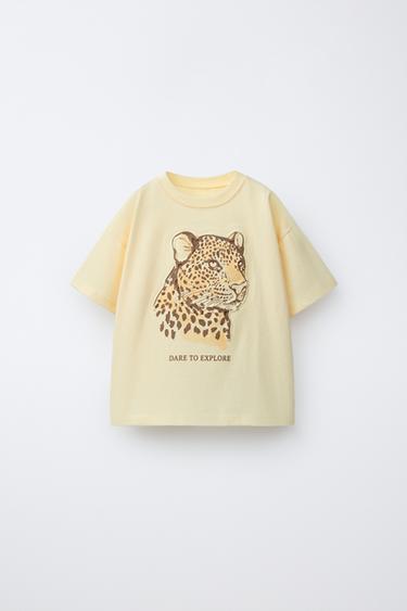 Zara Футболка с тиснением животного рисунка