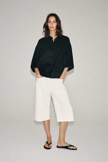 Zara Рубашка оверсайз из рами — ZW COLLECTION