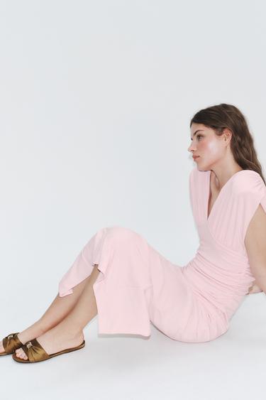 Zara Сандалии на плоской подошве с атласным эффектом