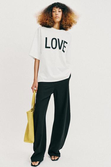 Zara Футболка оверсайз с надписью