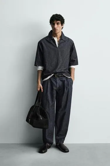 Брюки balloon fit с защипами