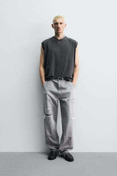 Zara Джинсы RELAXED FIT с карманом-карпентером