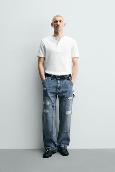 Zara Джинсы RELAXED FIT с карманом-портфелем