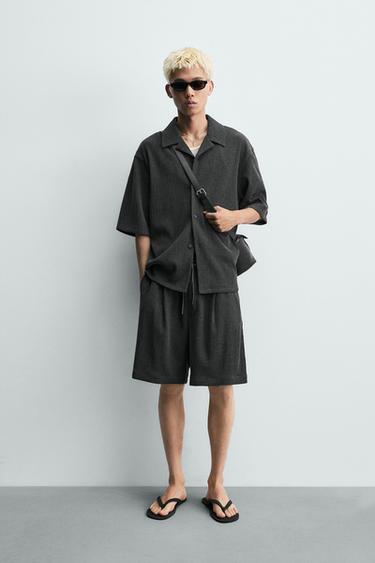 Zara Рубашка с расслабленным кроем и тиснением