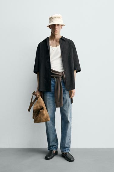 Zara Рубашка свободного кроя с фактурой