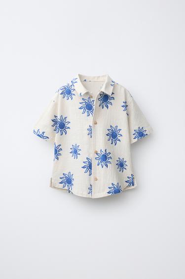 Zara Рубашка с принтом «солнце»