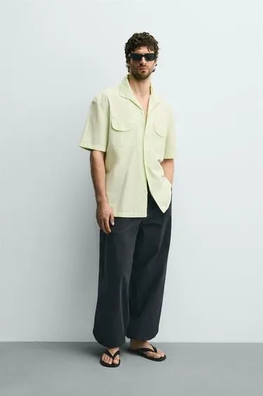 Рубашка regular fit с карманами