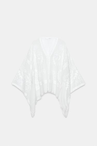 Zara Блуза-кейп с вышивкой — коллекция ZARA «ZW» купить с доставкой.