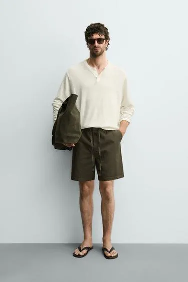 Шорты Regular Fit из хлопка и лиоцелла