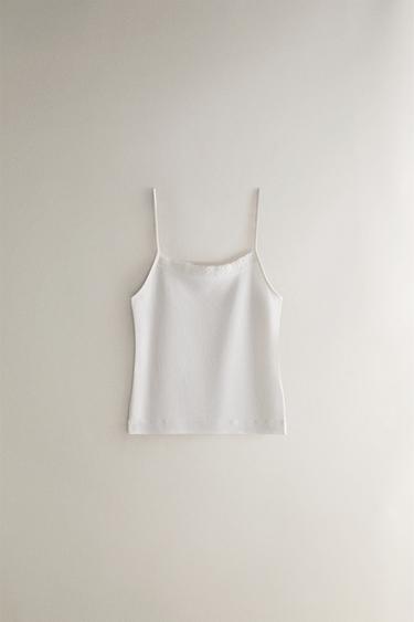 Zara Топ из хлопкового джерси
