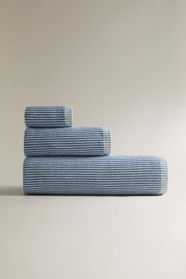 Zara Хлопковое банное полотенце в полоску
