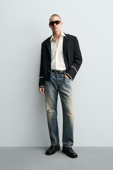 Zara Укороченная куртка с контрастной отделкой купить с доставкой.