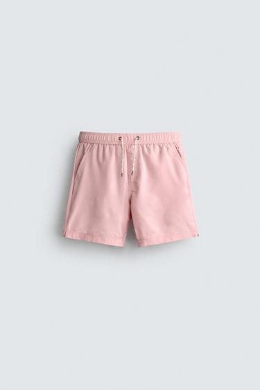 Zara Длинные плавки из ткани сеерсакер