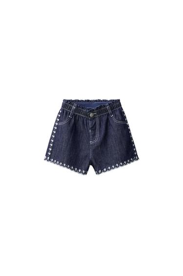 Zara Свободные джинсовые шорты с цветочной вышивкой купить с доставкой.