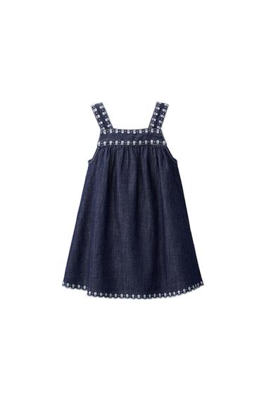 Zara Платье из денима с вышивкой
