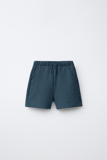 Zara Однотонные шорты из рельефной ткани