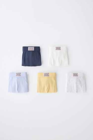 Zara 6-14 лет/набор из пяти трусов-боксеров с логотипом купить с доставкой.