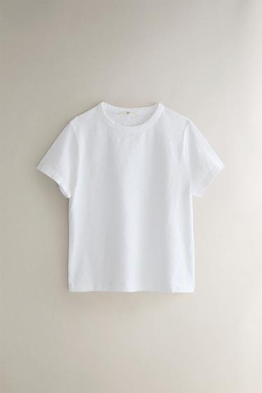 Zara Футболка из хлопка с короткими рукавами