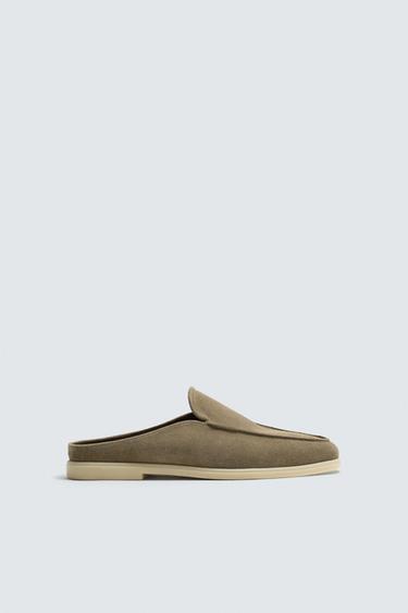 Zara Кожаные лоферы с открытой пяткой купить с доставкой.