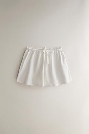Zara Шорты из хлопкового трикотажа купить с доставкой.