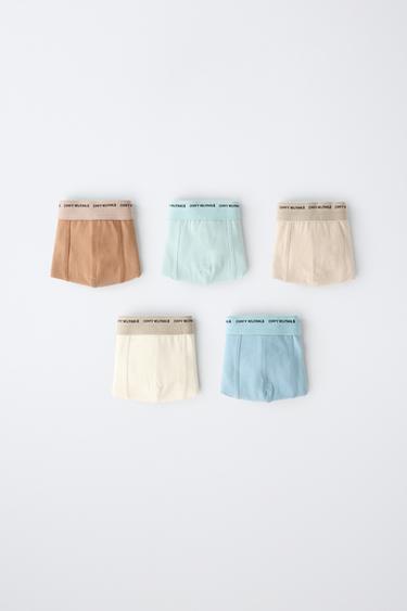 Zara 6-14 лет/набор из пяти трусов-боксеров с надписью