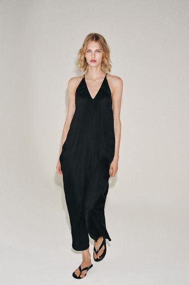 Zara Атласное платье со сборками — коллекция ZARA «ZW» купить с доставкой.