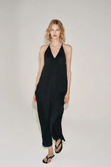 Атласное платье со сборками — коллекция Zara «Zw»- Заказать в России
