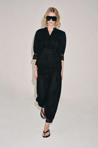 Zara Блуза с вышивкой — коллекция ZARA «ZW» купить с доставкой.