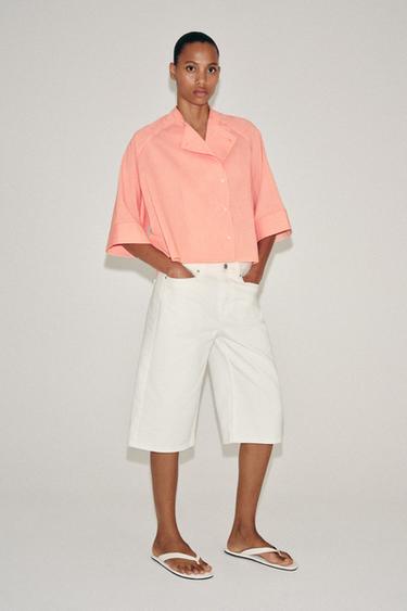 Zara Асимметричная рубашка в полоску — коллекция ZARA «ZW»