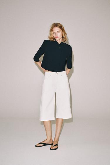Zara Укороченный блейзер с короткими рукавами — коллекция ZARA «ZW»