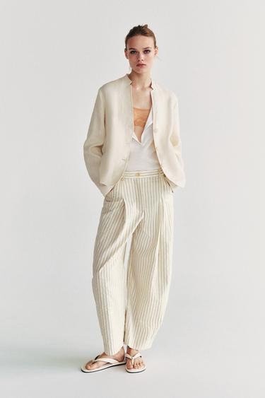 Zara Брюки баррель в полоску — коллекция ZARA «ZW»