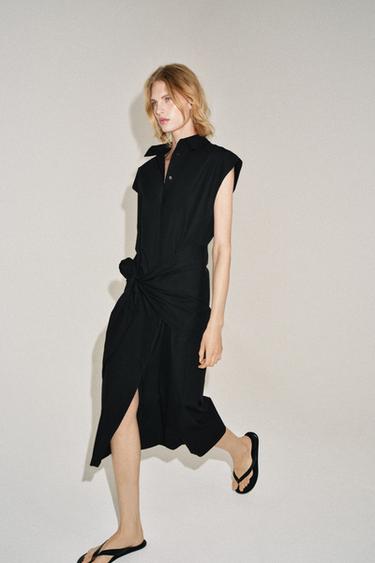 Zara Платье-рубашка с поясом — коллекция ZARA «ZW»