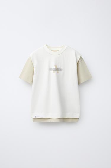 Zara Двухслойная спортивная футболка купить с доставкой.