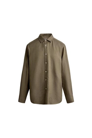 Рубашка regular fit из льна и лиоцелла- Заказать в России