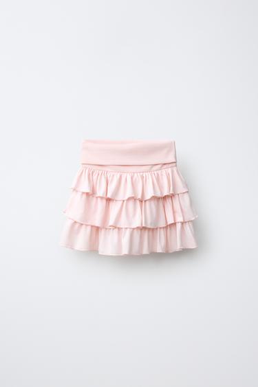 Zara Юбка-шорты с воланами и отворотами купить с доставкой.