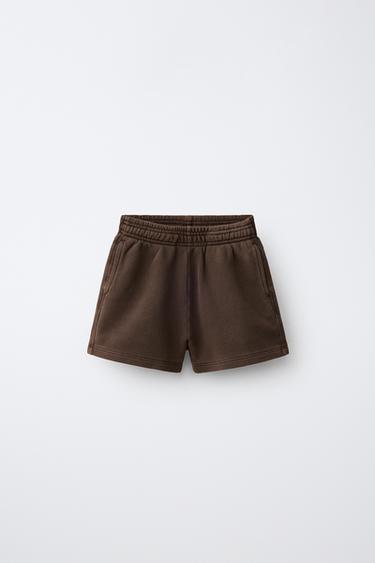 Zara Однотонные шорты из ткани пике