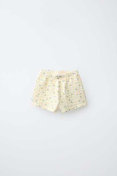 Zara Шорты в клетку с цветочным принтом