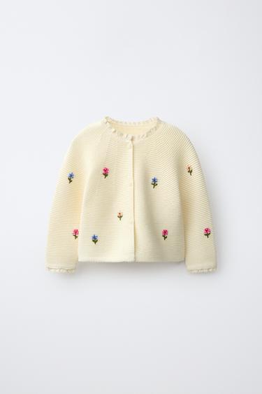 Zara Кардиган с вышитыми цветами купить с доставкой.