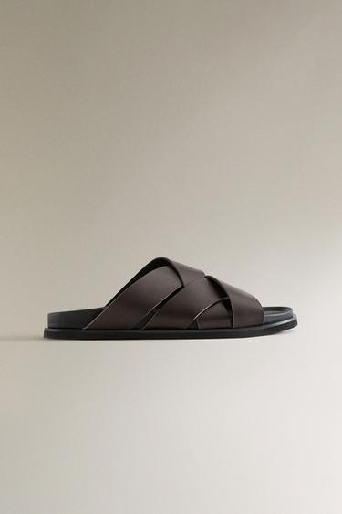 Zara Кожаные сандалии с перекрещивающимися ремешками