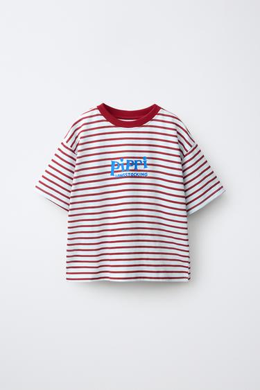 Футболка в полоску с принтом Pippi Calzaslargas © Astrid Lindgren Company- Заказать в России