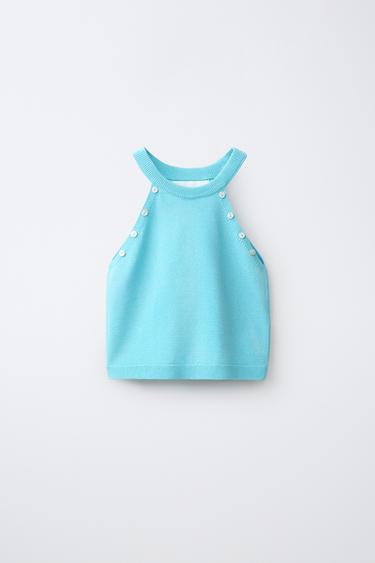 Zara Трикотажный топ с пуговицами купить с доставкой.