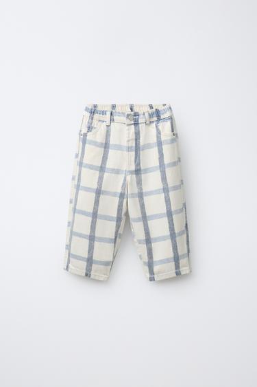 Zara Брюки бэгги в клетку купить с доставкой.